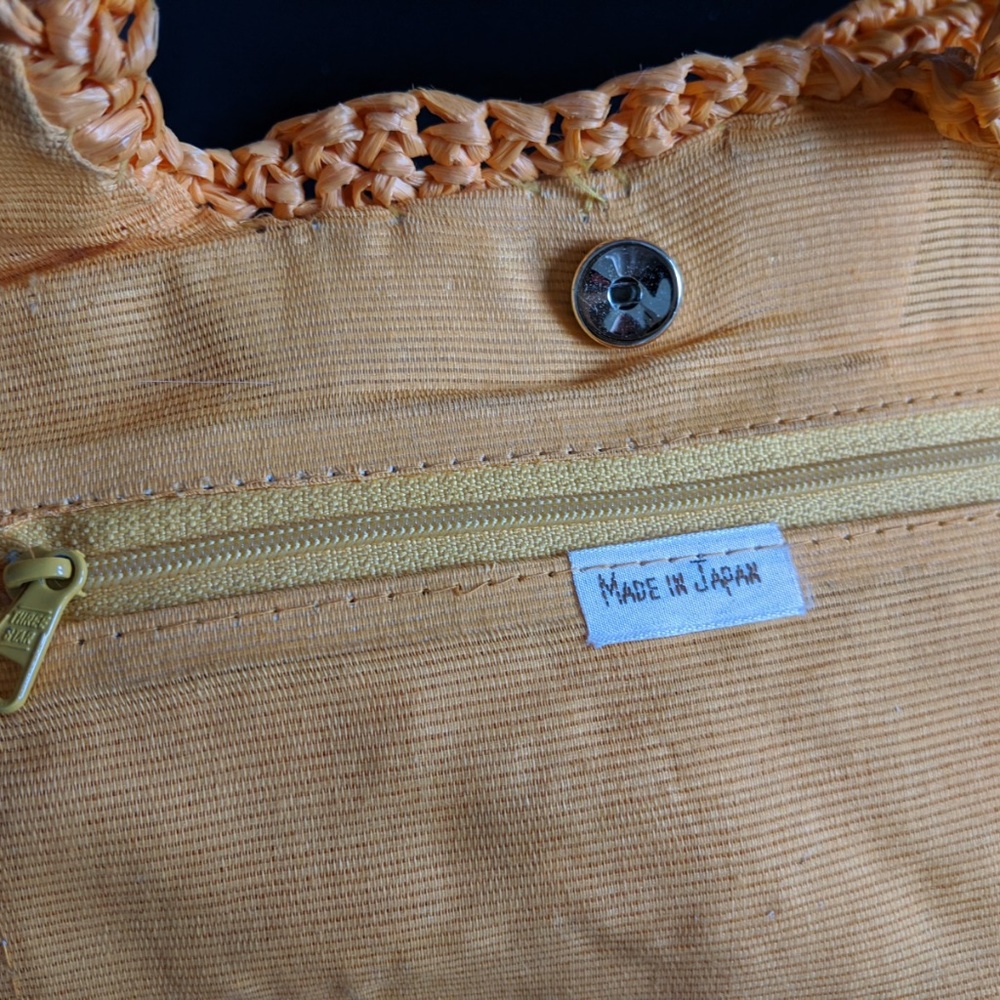 Sweet Irresistible Orange Raffia Handbag / Japan - Picture 3 of 3